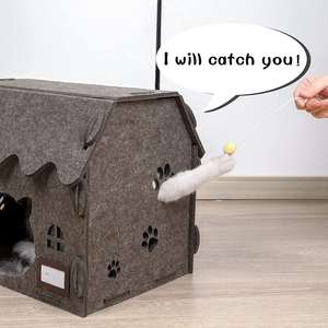 Nueva Casa para Gatos Plegable, Acústica, de Fieltro de Poliéster, Moderna y Sostenible, de Alta Calidad, con Impresión de Color Personalizada y Logotipo - Product Image 6