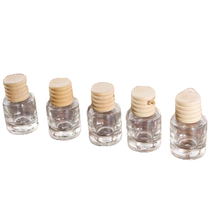 <b>5ml</b> 8ml 12ml Square Cylinder Transparent Screen Printed Car Air Freshener Empty Glass <b>Bottle</b> Wooden Cap Hanging <b>Perfume</b> <b>Bottle</b> - Product Image 6