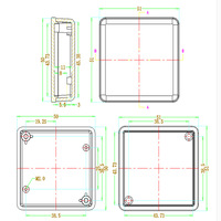 Boîtier en plastique ABS miniature 51*51*15mm, petite boîte de jonction pour projet électronique et boîtier d'instrumentation PCB