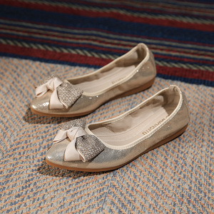 Zapatos <span class=keywords><strong>de</strong></span> enfermera <span class=keywords><strong>de</strong></span> cuero suave, zapatos planos puntiagudos <span class=keywords><strong>de</strong></span> boca baja, zapatos individuales para embarazadas, mocasines con lazo para mujeres y damas, talla 31-45 - Product Image 2