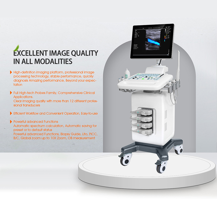 Máquina de ultrasonido Doppler en color para diagnóstico médico con diseño nuevo de 2022