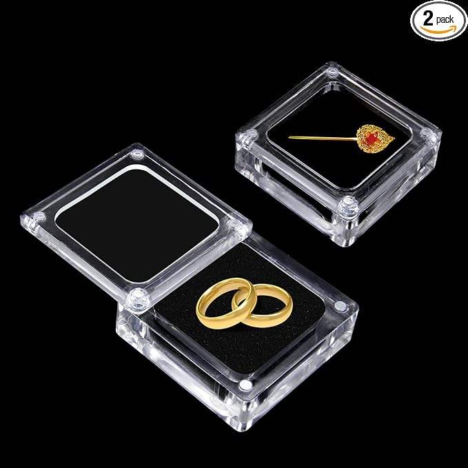 Pieces Acrylic Jewelry Box Clear Top Lids Adsorption