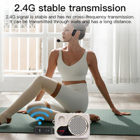 Microphone-Casque Sans Fil 2.4G avec Amplification Audio pour Haut-Parleur Bluetooth, Conférences d'Enseignants et Spectacles Scéniques