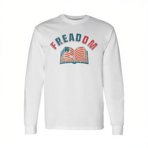T-shirt à manches longues USA Pride avec graphisme 'Saying America Book Freadom', produit promotionnel - Product Image 2