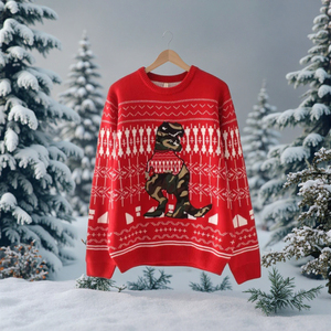 Áo len chui đầu họa tiết anime Giáng sinh unisex, thêu, dệt kim, cổ tròn, thoáng khí, có mũ, size tự do, thích hợp cho mùa đông - Product Image 1