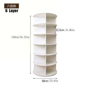 Zapatero Giratorio de Madera de 360 Grados, Mueble de Suelo Multicapa Desmontable para Almacenamiento en Entrada de Casa o Armario - Product Image 4