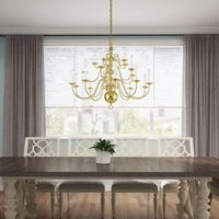Lustre classique en cuivre, style rococo français, lampe suspendue, luminaire de plafond avec LED, tailles personnalisables