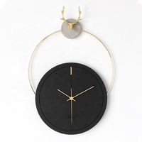 Horloge murale en métal tendance, créative, sur mesure, en forme de cerf, décoration moderne, minimaliste, Art moderne