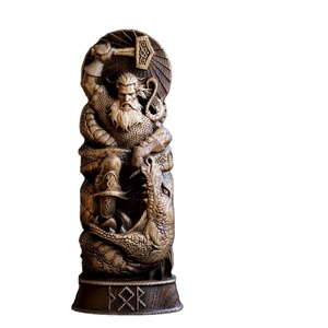 Sculpture en résine <span class=keywords><strong>du</strong></span> <span class=keywords><strong>dieu</strong></span> nordique Thor, figurine <span class=keywords><strong>viking</strong></span> peinte à la main, décoration réaliste pour la maison, cadeau pour l'autel des Asatru païens - Product Image 1