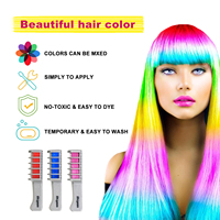 Lot de 10 peignes à craie capillaire colorée, coloration temporaire lavable, non toxique, pour enfants, Halloween, cosplay, fête
