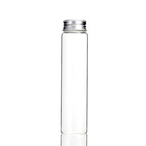 Mini Tube en verre Borosilicate élévateur de différentes tailles avec couvercle métallique à vis pour petits échantillons d'affichage - Product Image 1