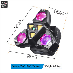 Éclairage de scène DJ, effets lumineux, faisceau, stroboscope, laser 3 en 1, mini tête mobile dynamique 50W à trois bras pour la maison, les fêtes, les clubs, les bars - Product Image 3