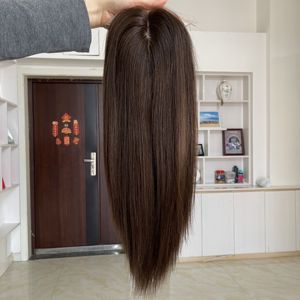 Ready to Ship 6"x6.5" Clip-In <b>Toupee</b> Hair Replacement Virgin Remy European Human Hair Lace Front Silk Base Toppers for Women - Product Image 2