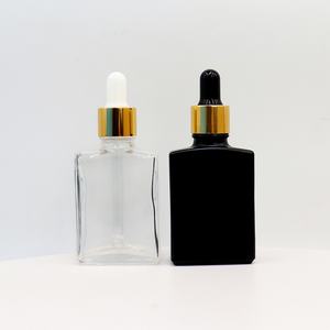 Empty Flat square Cuticle Oil Essential Oil Body Oil Container 30ml 50ml <b>100ml</b> Frosted <b>Glass</b> square Dropper <b>Bottle</b> - Product Image 3