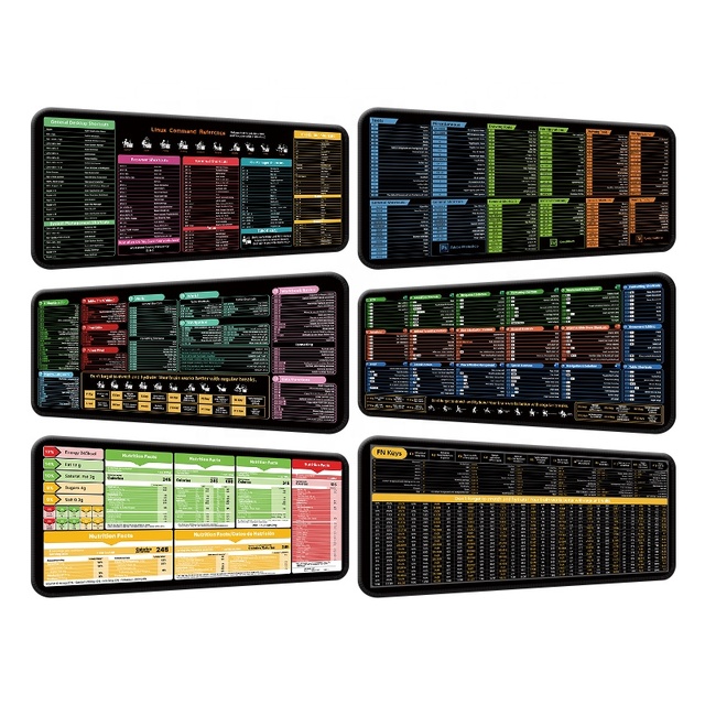 Customized MOQ 1 Rectangular Shortcut Keys Custom Mouse Mat XXL Large Size Rubber Desk Pad Gaming Mouse Pad for Home Office
