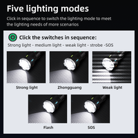 Lampe torche noire de chasse et de plongée, rechargeable par USB-C, longue portée, rétractable, zoom, haute capacité, pour l'extérieur