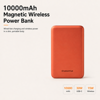 Batterie externe ultra-fine en alliage d'aluminium 10000mAh, charge rapide 30W PD QC PPS, entrée 27W, chargeur sans fil magnétique 15W, batterie portable