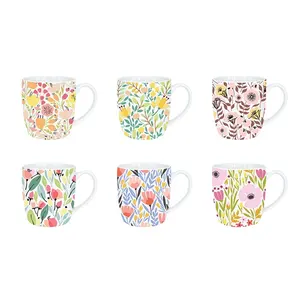 JSD bulk order newest floral design ceramic coffee mug with OEM design