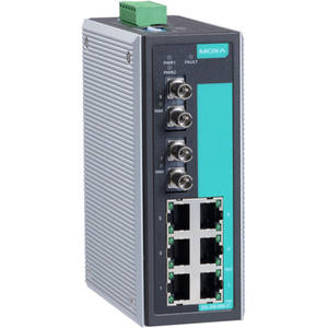 Moxa EDS-308-MM-ST Switch Industrial Sin Administración para Riel DIN, 8 Puertos Ethernet - Product Image 1