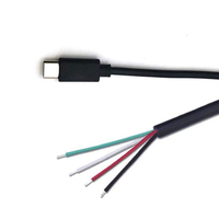 Câble USB personnalisé de type C mâle à extrémité ouverte Queue de porc USB mâle à extrémité NC 28AWG 4 cœurs à extrémité ouverte OEM