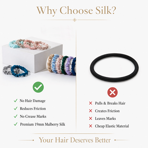 Coleteros Pequeños de Seda 100% Morera de 16 mm, 1 cm de Ancho, Sin Daños, Elásticos, Accesorios de Lujo para el Cabello, Decoración para Regalo para Mujeres - Product Image 4