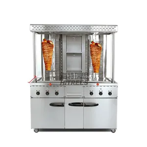 수직 전기 가스 싱글 더블 헤드 중동 그릴 Shawarma 버너 기계 레스토랑 용 케밥 로스터