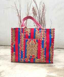 Bolso Tote de Algodón Acolchado con Estampado de Tigre Estilo Boho, Bolso de Viaje para Fin de Semana, Bolso Jola, Bolso de Hombro Suave para Compras - Product Image 3