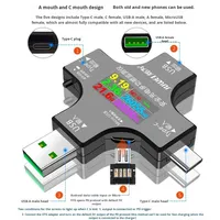 Nouveau testeur USB Type-C PD Voltmètre numérique couleur Ampèremètre Voltmètre Banque d'alimentation Chargeur Testeur de courant USB Mesure