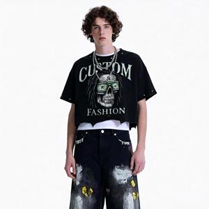 Vintage Custom Knitted <b>Rhinestone</b> T-Shirt Streetwear Oversized Heavyweight Cut and Sew Best Sun Faded Unisex Material Tank <b>Tops</b> - Product Image 2