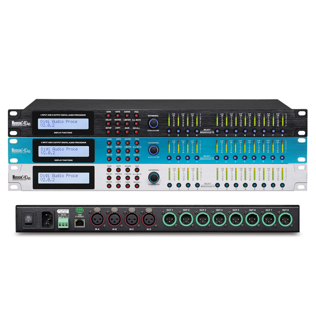 Professional 4 Input 8 Output Digital Audio Processor Sound Speaker Processor