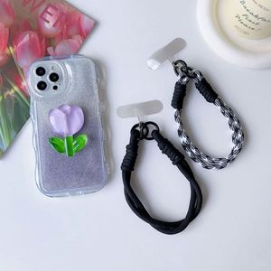 Accessoires portables, cordon court en nylon coloré avec languette de fixation, sangles de poignet pour téléphone portable, cordon pour téléphone portable - Product Image 1