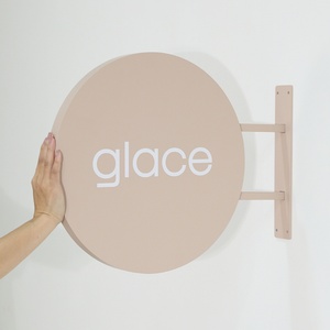 Custom Hanging Business <b>Sign</b> for Outdoor <b>Wall</b> Mount Stainless Steel Round <b>Sign</b> Boards Blade <b>Sign</b> Storefront Advertising Display - Product Image 3