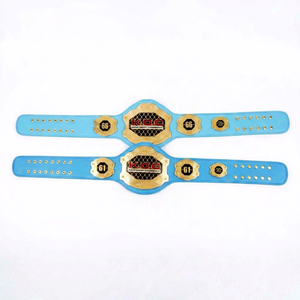 Cinturón de Campeonato de Boxeo Personalizable, Impermeable y Antideslizante, Cinturón de Premio para Torneos Profesionales, Cuero Sintético, Metal Color Plomo - Product Image 1