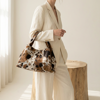 Bolso de Mano de Pelo de Becerro para Mujer, Bolso Tote de Cuero Genuino, Gran Capacidad, Bolso de Hombro con Estampado de Vaca Estilo Western