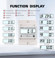 Compteur d'énergie bidirectionnel multifonction 380V 3 phases 4 fils Wattmètre Puissance KWH Tension Courant 100A AC 50Hz 60Hz Solaire PV