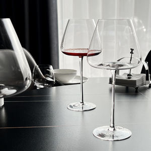 Ensemble de verres à vin en cristal à fond plat faits à la main Jinbaijia, forme conique, flûte à champagne, gobelet à vin rouge pour hôtel - Product Image 2