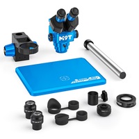 Microscopio Trinocular RELIFE M9T-B11 con Lente de Zoom Continuo de 6-45X, Adaptador 0.5CTV, Base de Gran Área para Herramientas de Soldadura de PCB de Teléfono
