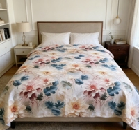 Draps de lit en microfibre personnalisés, tissu uni tissé imprimé numériquement en 5D, 100% polyester dispersé