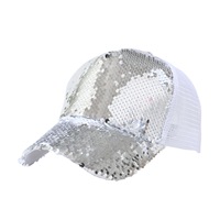Casquette de baseball respirante en maille à sequins, ornée de perles scintillantes, protection solaire, ventilée, pour l'extérieur, décontractée, vente en gros