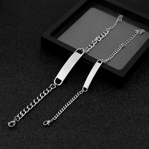 Hot Selling Wholesale Simple Popular Design <b>Chain</b> Bracelet Hiphop <b>Titanium</b> Steel Silver Plated Men's Bracelets Trendy Jewelry - Product Image 2