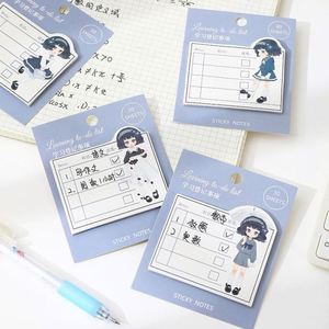 HengXin Kawaii Sticky Note Creative School Supplies Cute Little Girl <b>Memo</b> <b>Pad</b> with Sticky Plan Note - Product Image 3