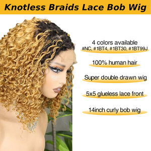 วิกผมบ๊อบแบบถักเปียผมแท้แบบดับเบิ้ลดรอน ขนาด 14 นิ้ว รุ่น FH # วิกผมเวียดนามแท้แบบผูกเชือกด้านหน้า 1bt30 5x5 - Product Image 4