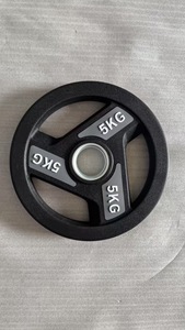 Disques de <span class=keywords><strong>musculation</strong></span> pour haltères, revêtement caoutchouc, <span class=keywords><strong>fonte</strong></span>, 3 trous, Tri Grip, pour entraînement de force et haltérophilie - Product Image 6