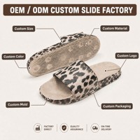 Sandales légères antidérapantes en EVA personnalisées pour femmes, imprimé léopard, couleur beige, style animalier, pour l'été, la plage, décontractées et tendance