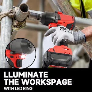 طقم مفتاح ربط 1/2 بوصة مع بطارية ليثيوم أيون عالية الجودة 18 فولت 5.0 أمبير وشاحن سريع، مفتاح ربط كهربائي BL بقوة 1300 نيوتن متر ومتعدد السرعات - Product Image 6