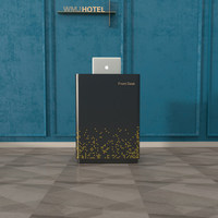 Pupitre d'accueil vertical moderne Shinestone, compact, pour magasin de détail et hall d'accueil de bureau