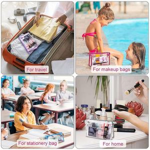 New Holiday Beach Pool Recyclable Zippered Pvc Clear Plastic Colored <b>Silver</b> Makeup <b>Bag</b> With Custom Logo - Product Image 6