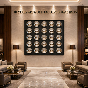 Modern 3D Mirrored Sphere Wall Art Large <b>Framed</b> Artwork <b>for</b> Luxury Hotel Lobby House Decoration Interior Decor - Product Image 2