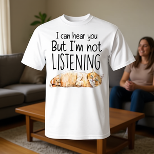 Puedo oírtelo decir, pero no te estoy escuchando, camiseta con estampado divertido para adultos, unisex - Product Image 3