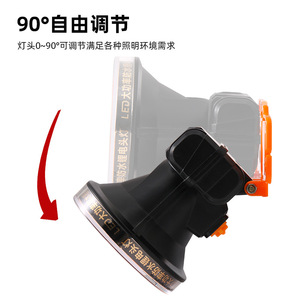 Lampe frontale LED rechargeable 2000 mAh avec bandeau réglable pour la pêche, le travail et l'exploitation minière en extérieur - Product Image 4
